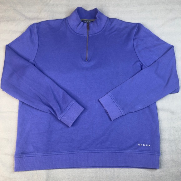 Ted Baker Other - Ted Baker Antram Quarter Zip Pullover Size 5 XL Blue Cotton Blend Sweater Mens